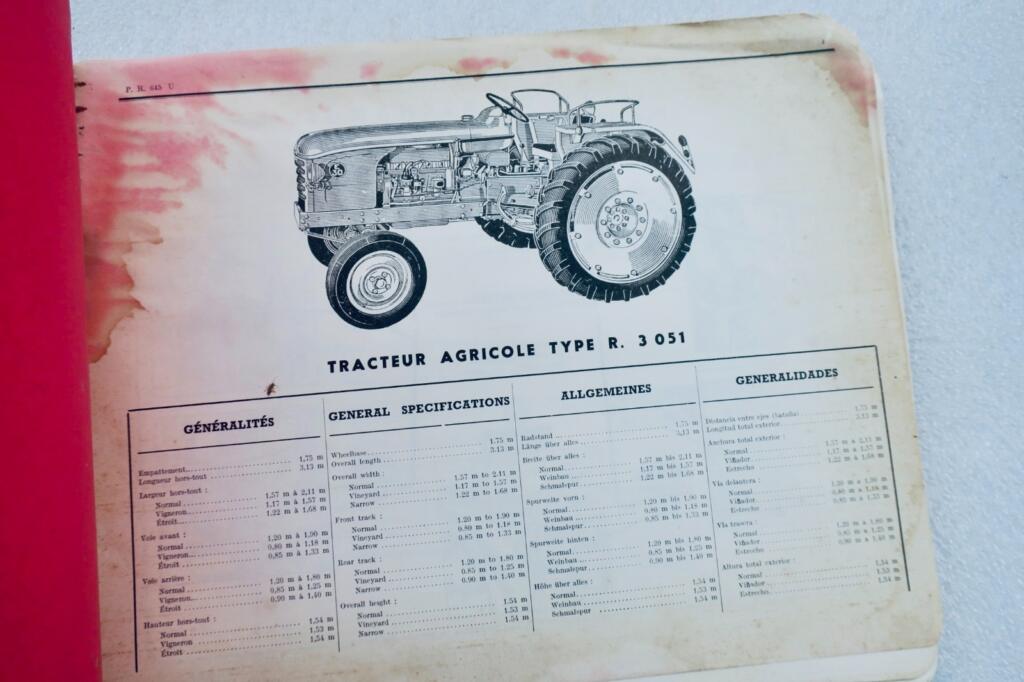 Spare parts catalog for Renault E30 tractor
