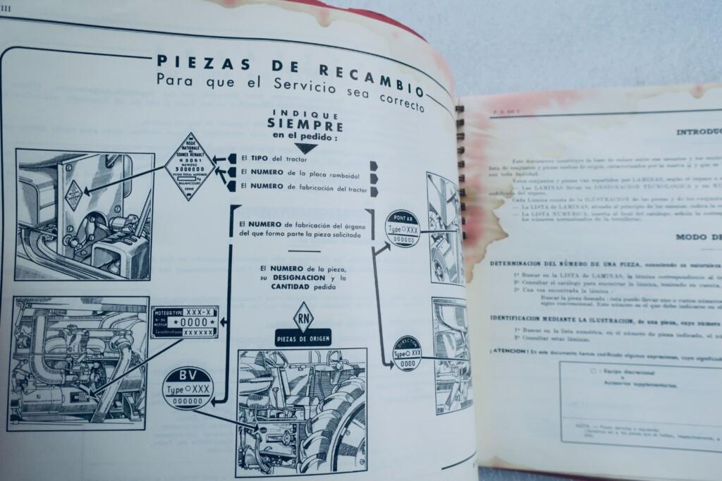 Spare parts catalog for Renault E30 tractor
