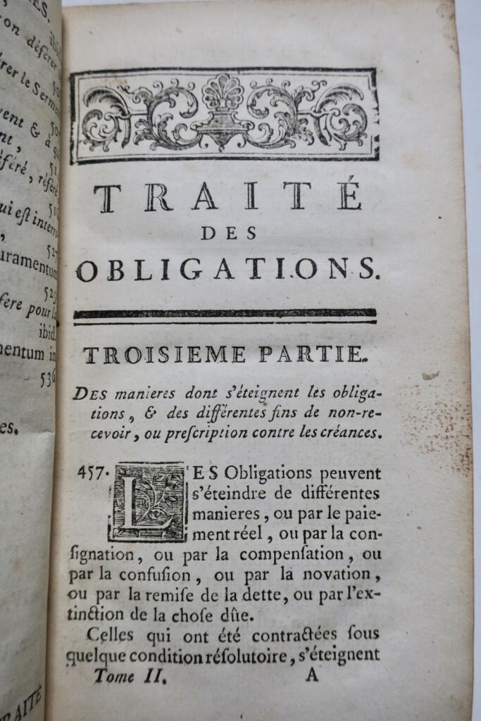 TRAITE DES OBLIGATIONS SELONS LES REGLES TANT DU FOR DE LA CONSCIENCE QUE DU …