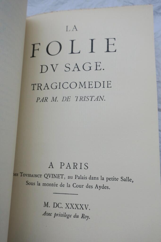 Tristan Tristan – La Folie du Sage – Edition annotee par Jacques Madeleine 1936