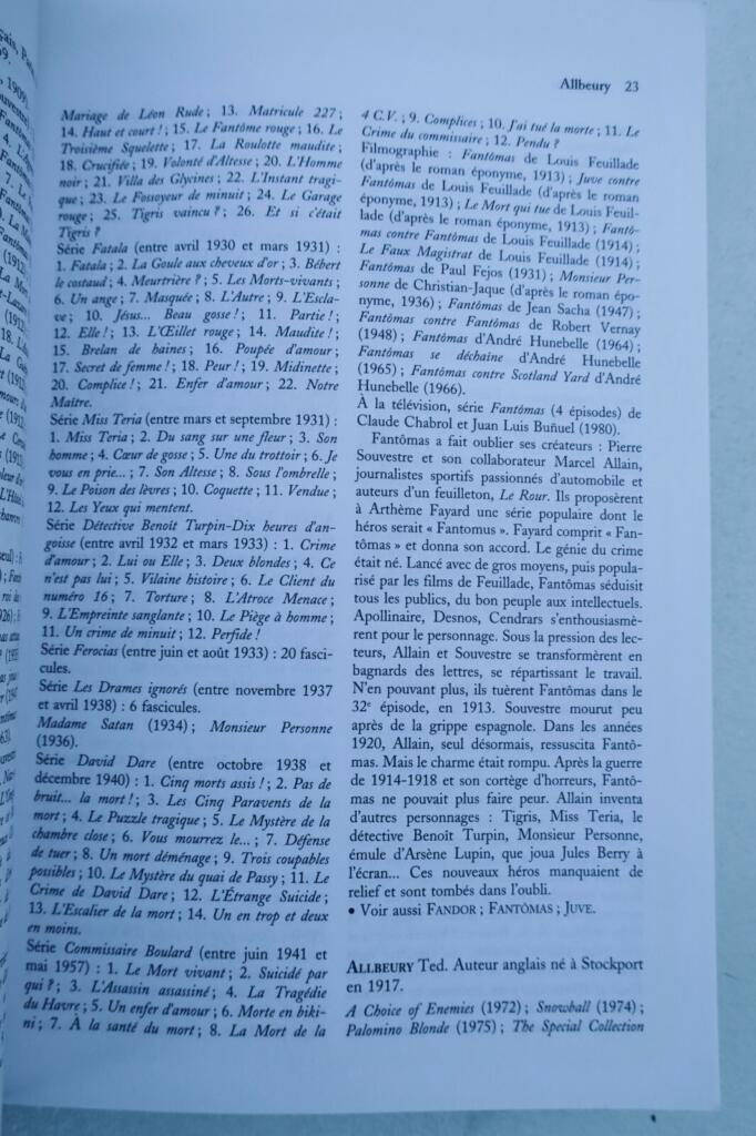 Tulard Jean Dictionnaire du roman policier 1841-2005