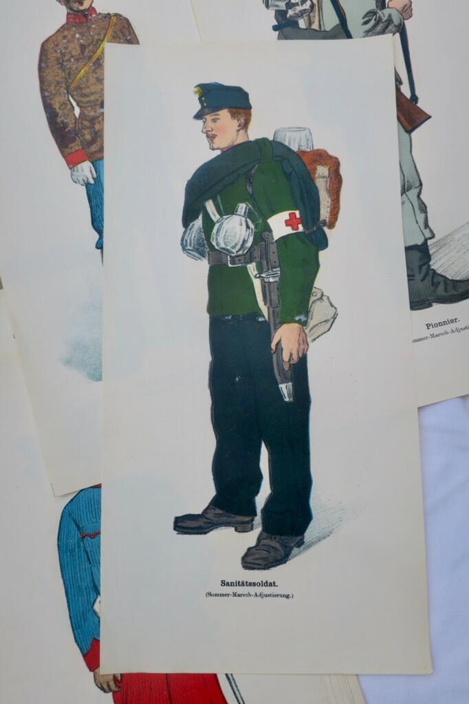 Austro-Hungarian Military Uniforms, 29 Lithographs