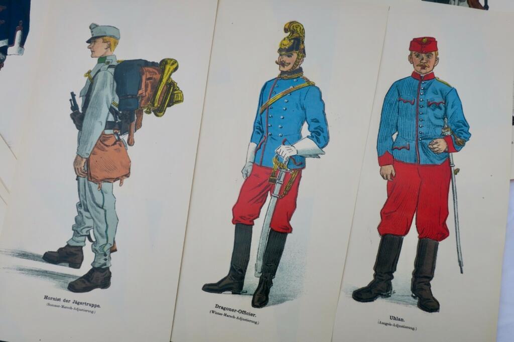 Austro-Hungarian Military Uniforms, 29 Lithographs