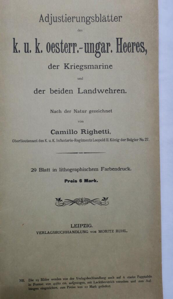 Austro-Hungarian Military Uniforms, 29 Lithographs