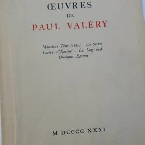 VALERY, Paul Oeuvres de Paul Valéry 1931
