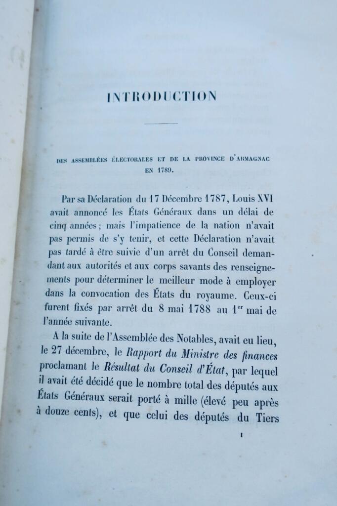 Adel der Armagnac 1789: Protokolle und Beschwerden