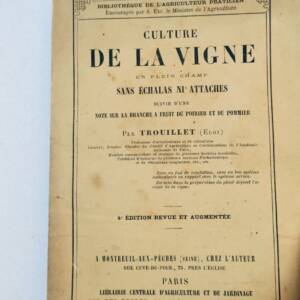 Vigne TROUILLET Culture de la vigne en plein champ. sans échalas ni attaches