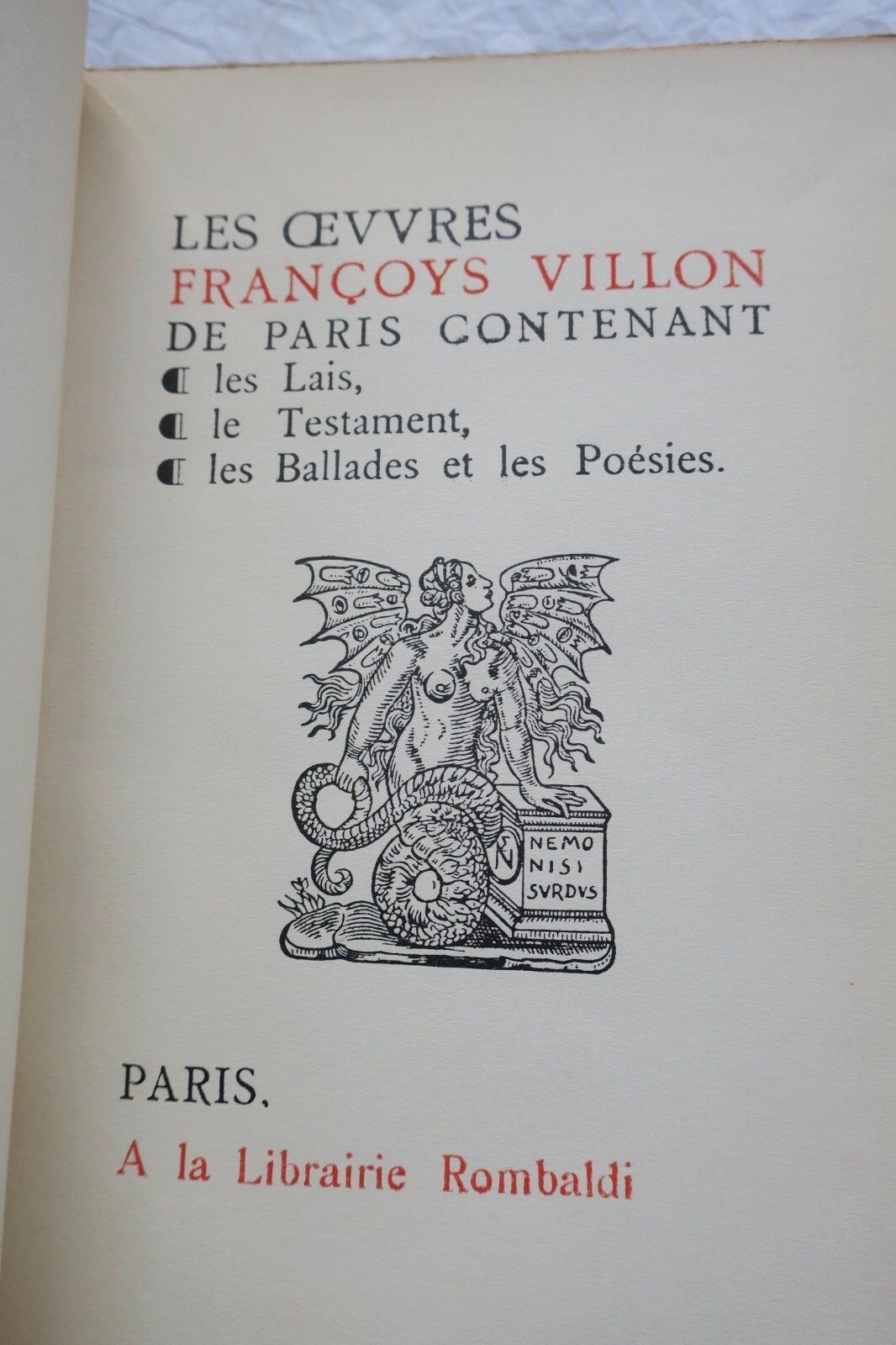 Villon Françoys Les oeuvres de Françoys Villon de Paris contenant Les Lais... – Image 9