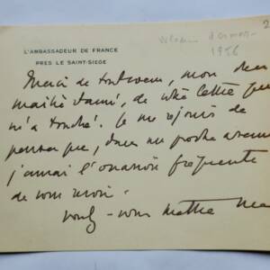 Vladimir d'Ormesson carte autographe manuscrite & signée