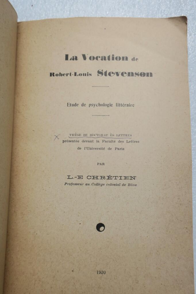 Stevenson's Literary Calling and Life Path