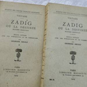 Voltaire ZADIG Edition critique 1929