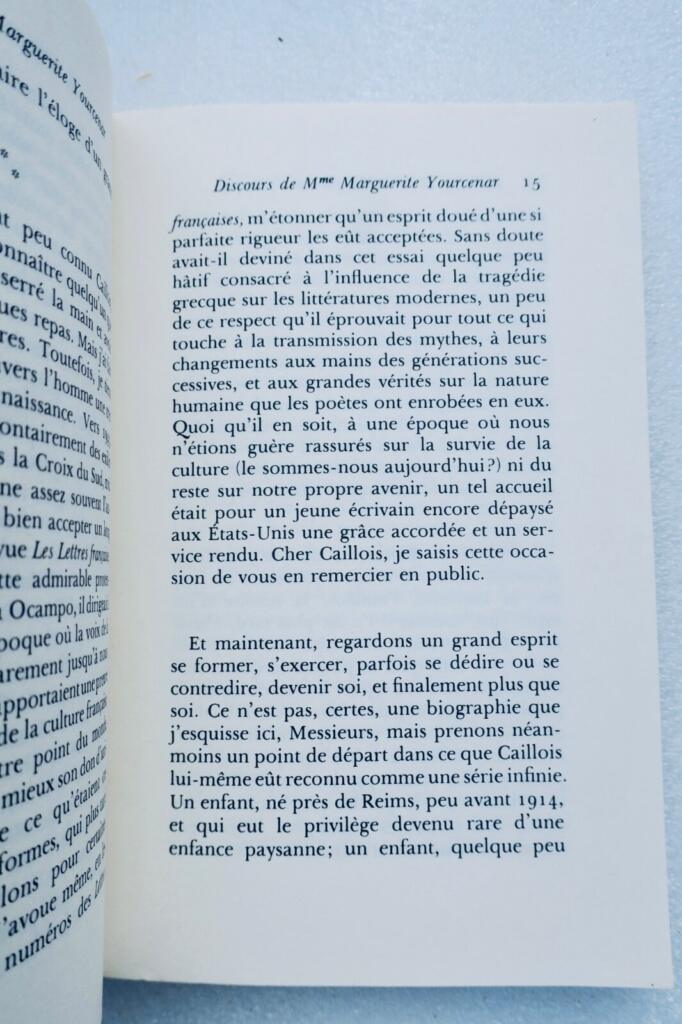 Yourcenar Discours de réception de Madame Marguerite Yourcenar /Ormesson