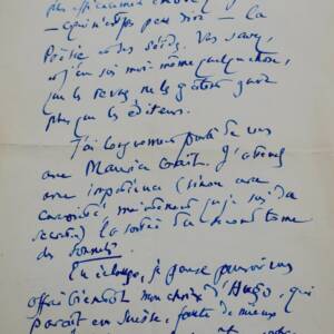 Yves-Gérard Le Dantec belle lettre autographe manuscrite & signée