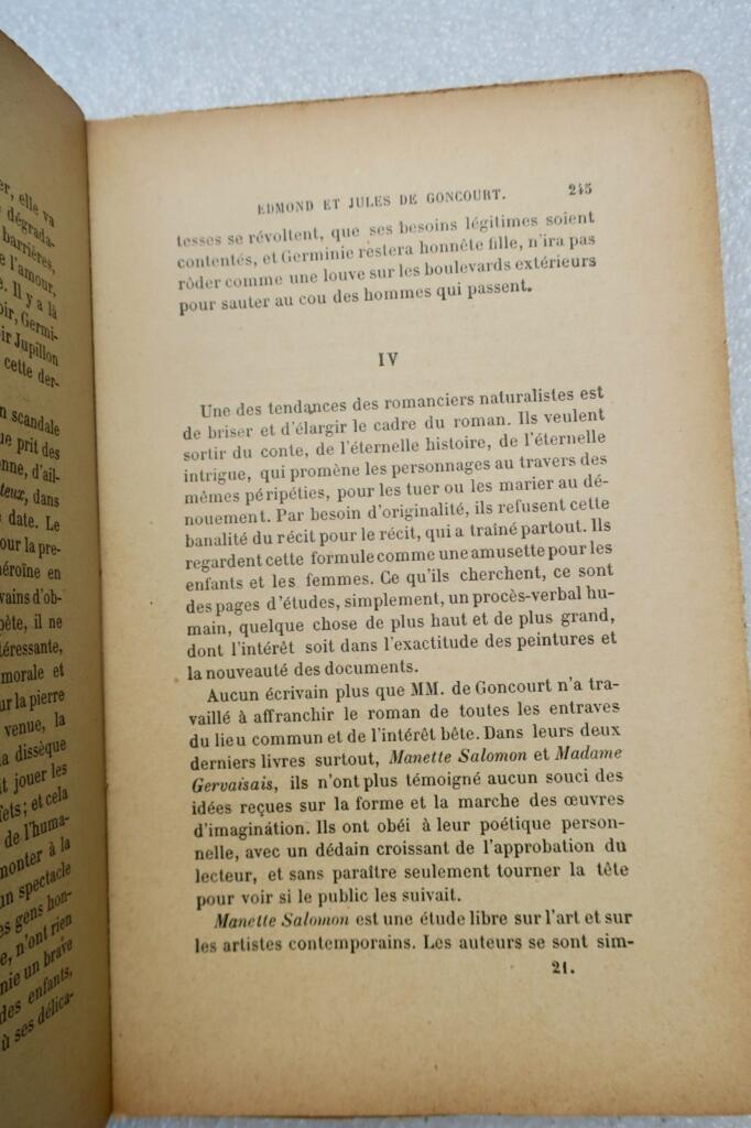ZOLA (Emile) Les romanciers naturalistes Bibliothèque-Charpentier 1895