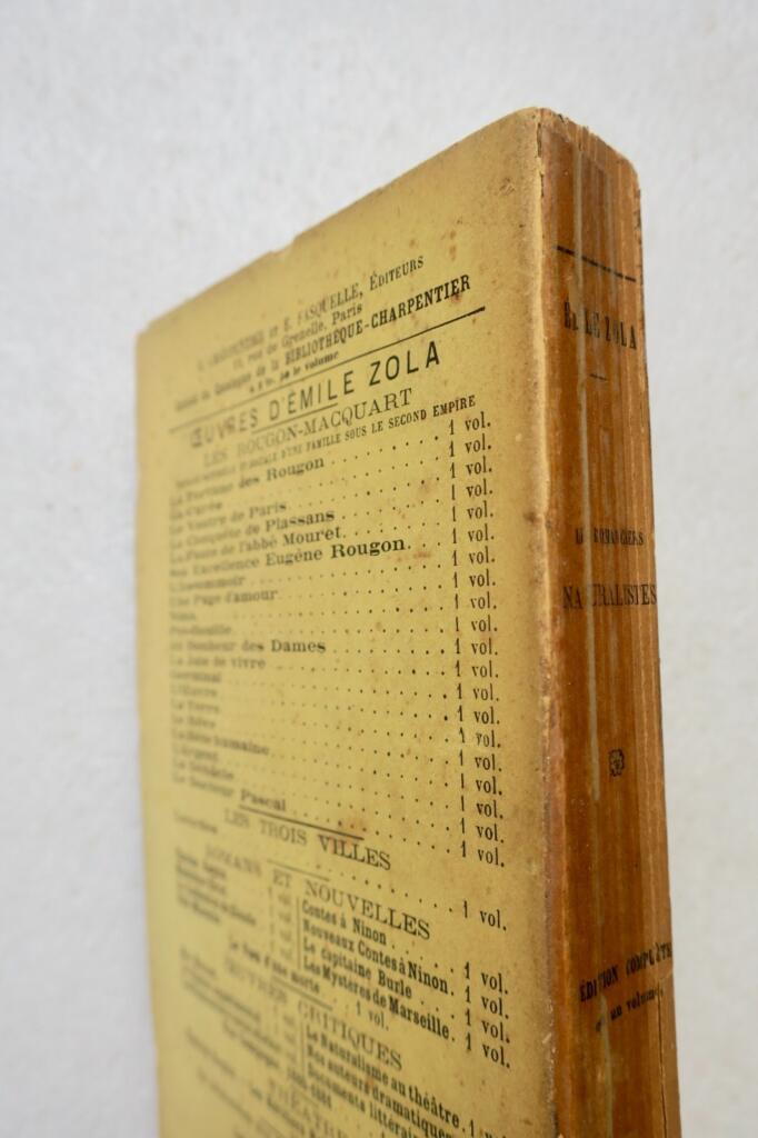 ZOLA (Emile) Les romanciers naturalistes Bibliothèque-Charpentier 1895