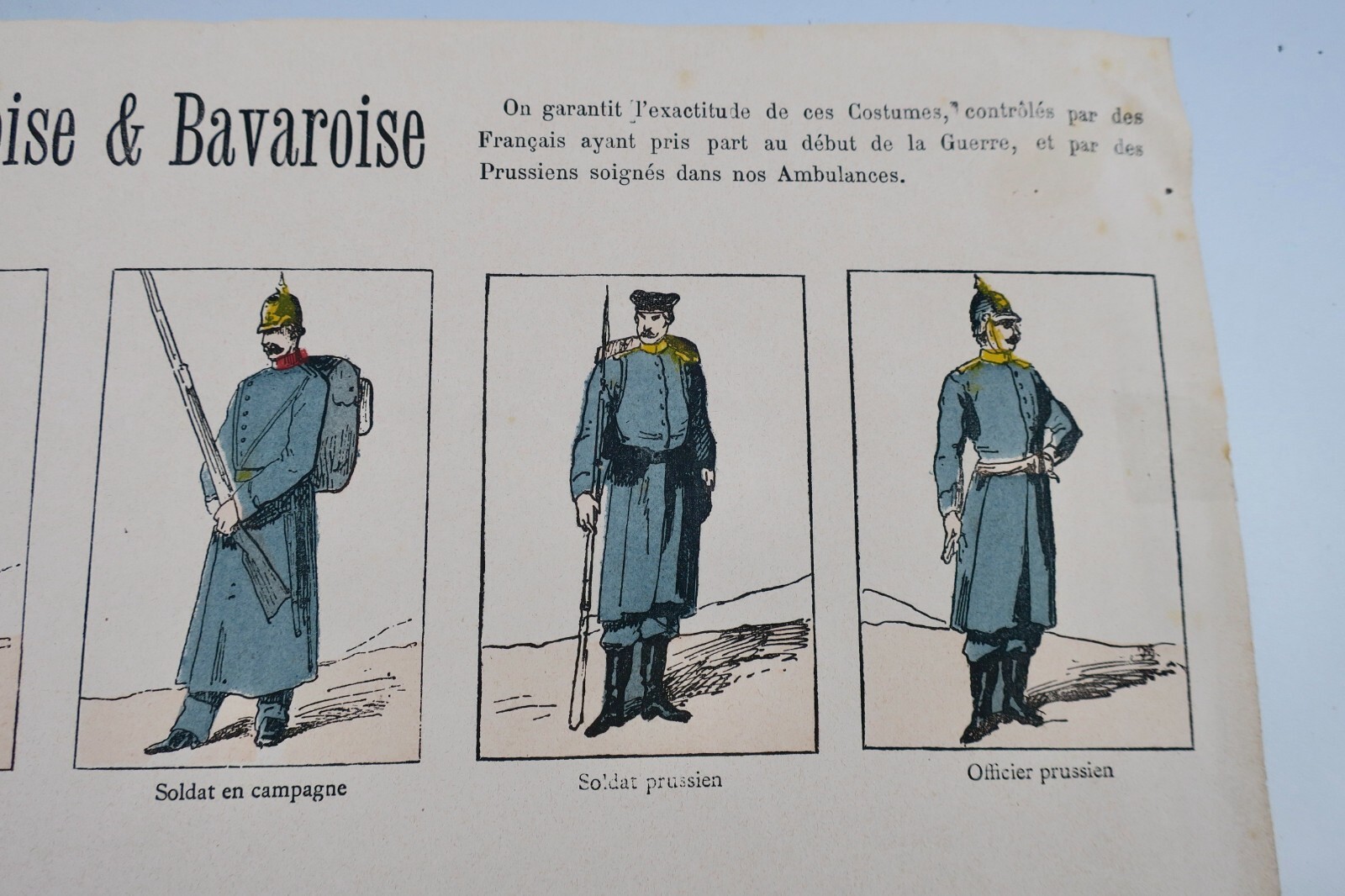 1870 tenue de campagne des armées prussienne, badoise & bavaroise 59 x 40 cm – Image 4