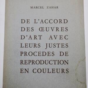 ZAHAR DE L'ACCORD DES OEUVRES D ART + dédicace