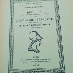 A. François-Poncet Discours prononcés dans la séance publique 1953