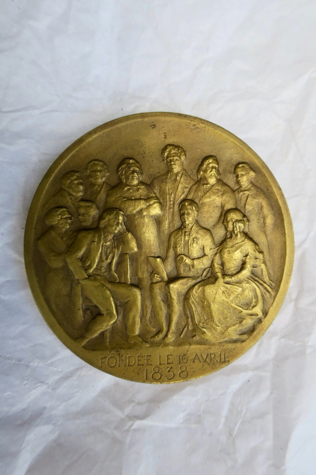 Bronze medal of French poet and critic<span class="lla-card-orig-wrap"><span class="lla-card-orig">❦ Académicien F. Gregh BRONZE 56 mm, 85 grs scté des gens de lettres 1948</span></span> - La Librairie Antique
