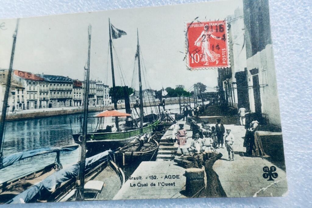 Agde le quai de l&rsquo;Ouest 1914