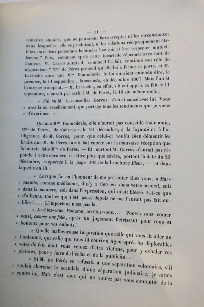 Agen Lesueur de Pérès 1869 affaire cour impériale