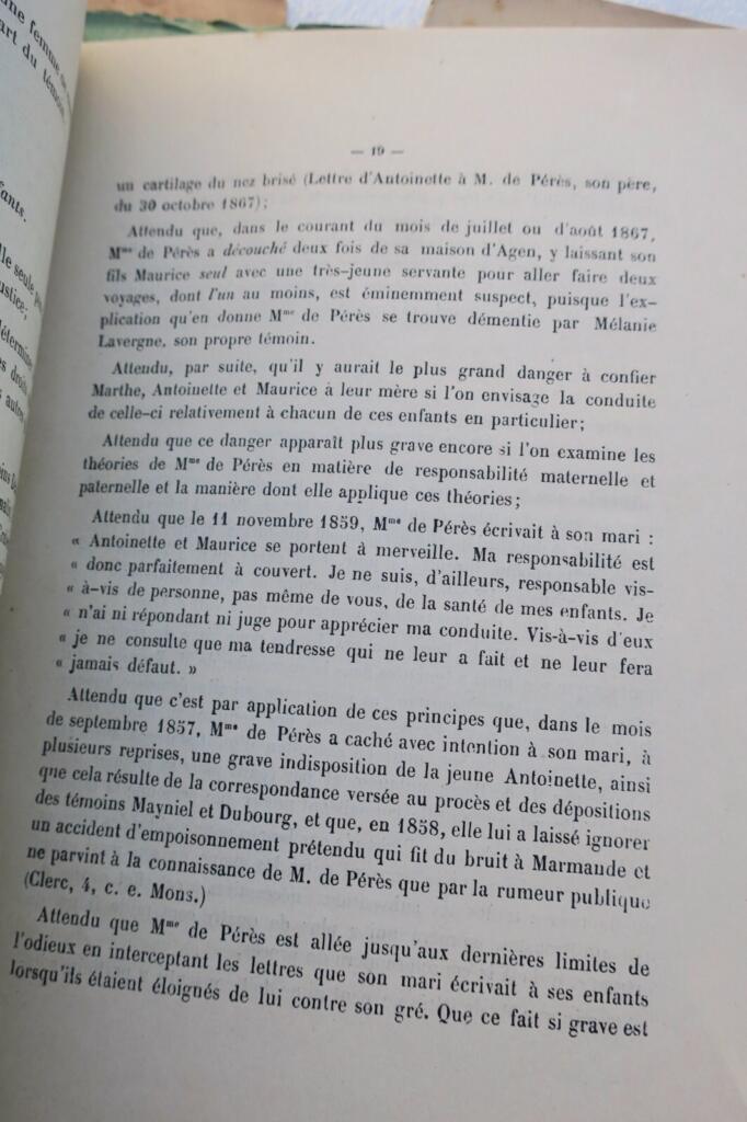 Agen Lesueur de Pérès 1869 affaire cour impériale