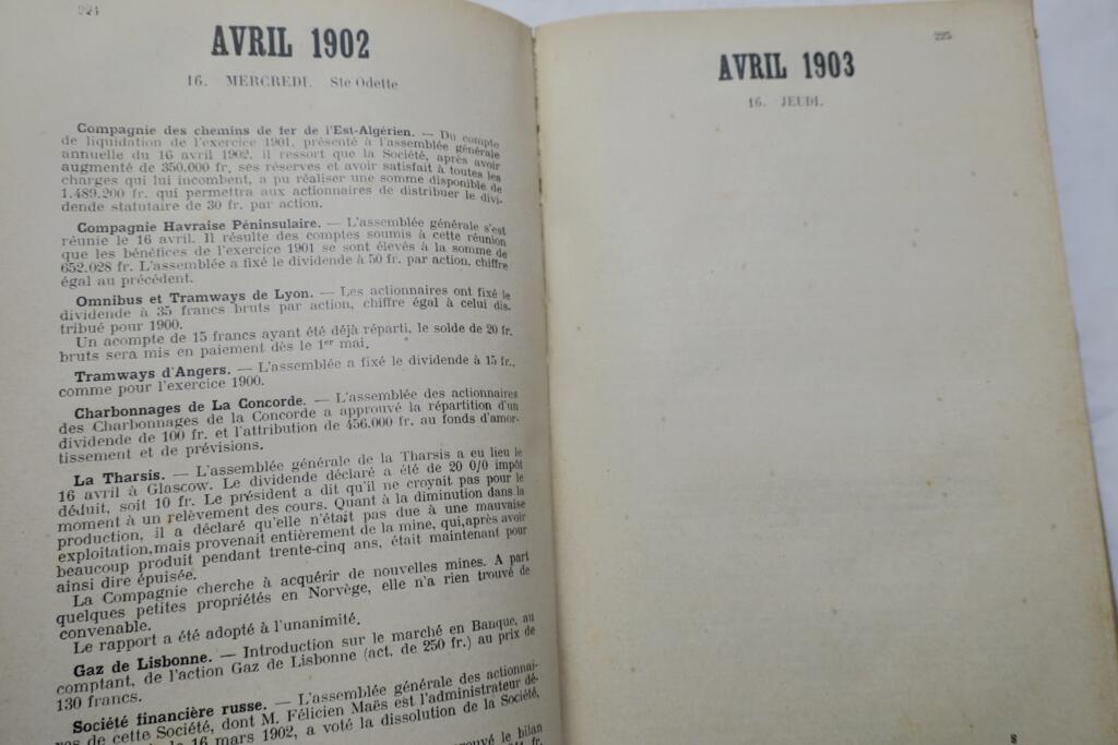 agenda des banquiers et des capitalistes 1903
