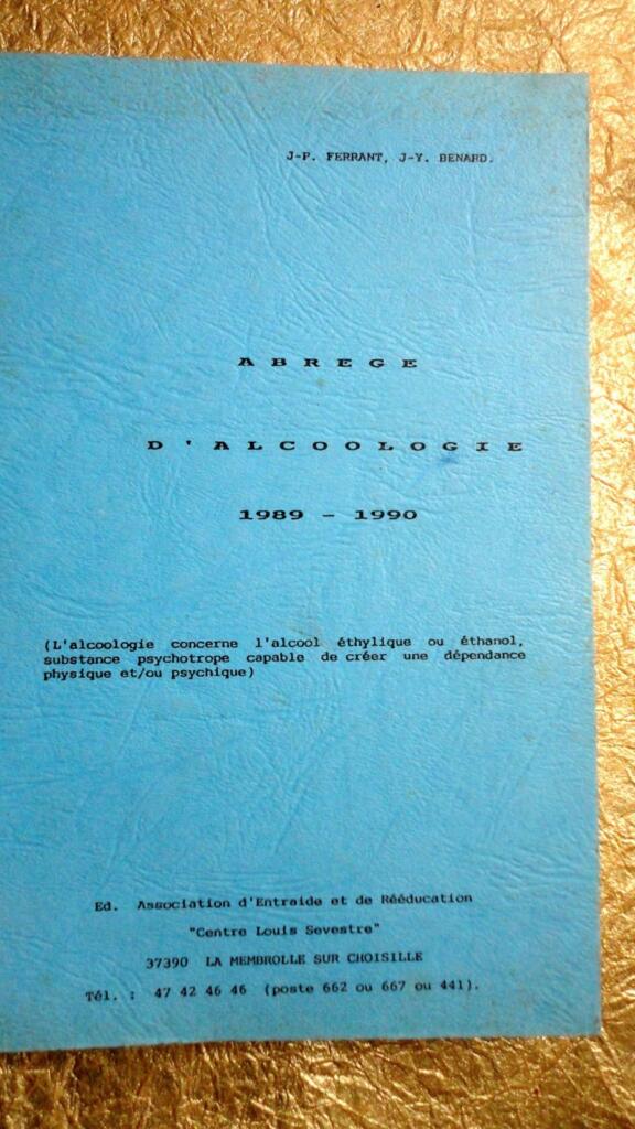 alcool abrégé d&rsquo;alcoologie 1989-1990