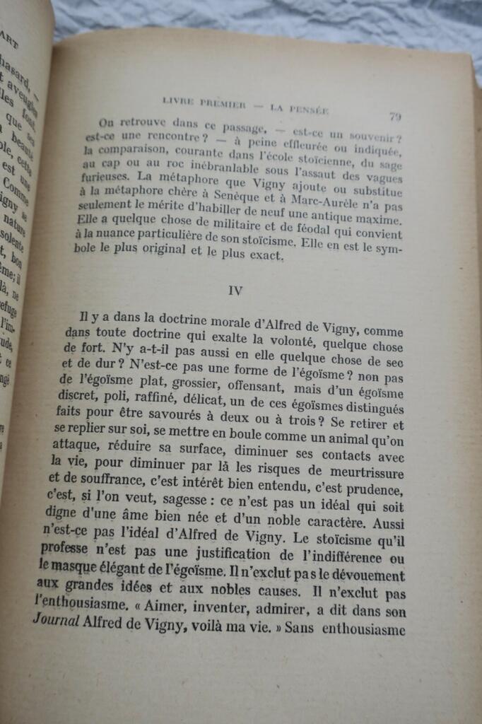 ALFRED DE VIGNY. SA PENSEE ET SON ART + dédicace