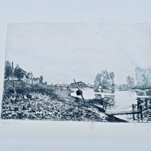 Alfred SISLEY Bord de rivière Gravure à l'eau-forte par Flameng