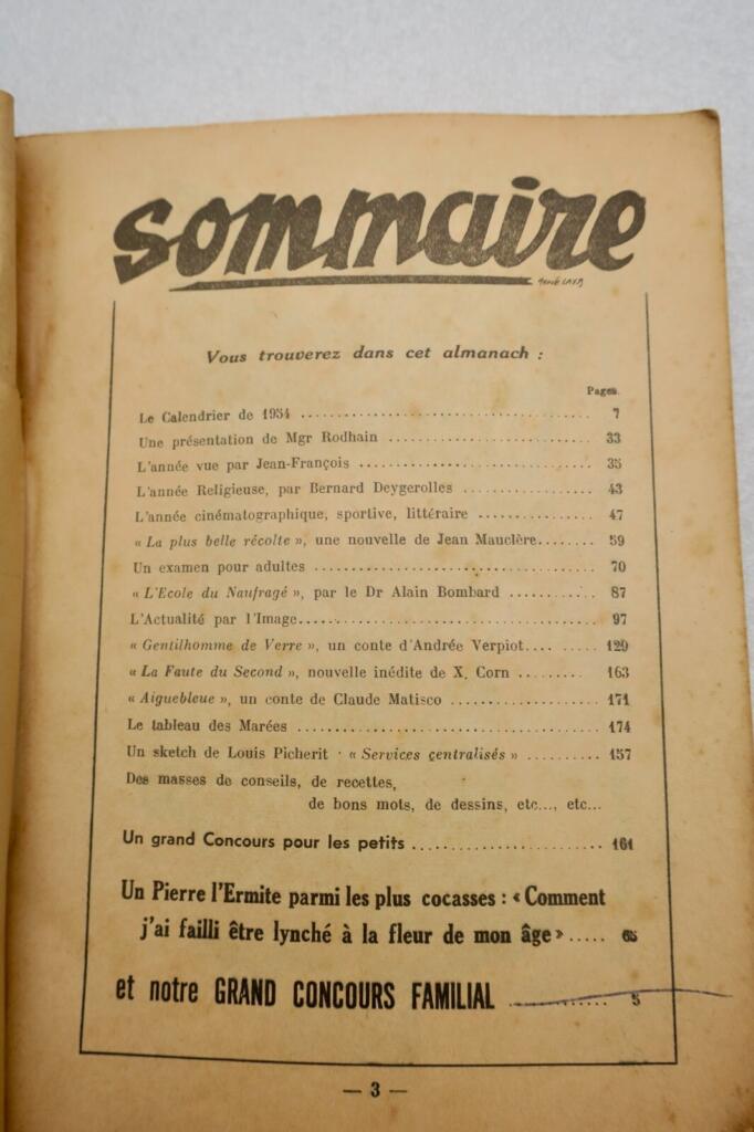 almanach 1954 Courier Dimanche Français
