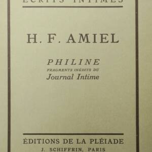 AMIEL Philine, fragments inédits du journal intime. Publiés par Bernard Bos