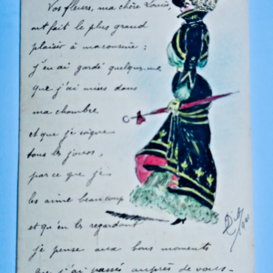 amour dessin original en couleur à la main 1901