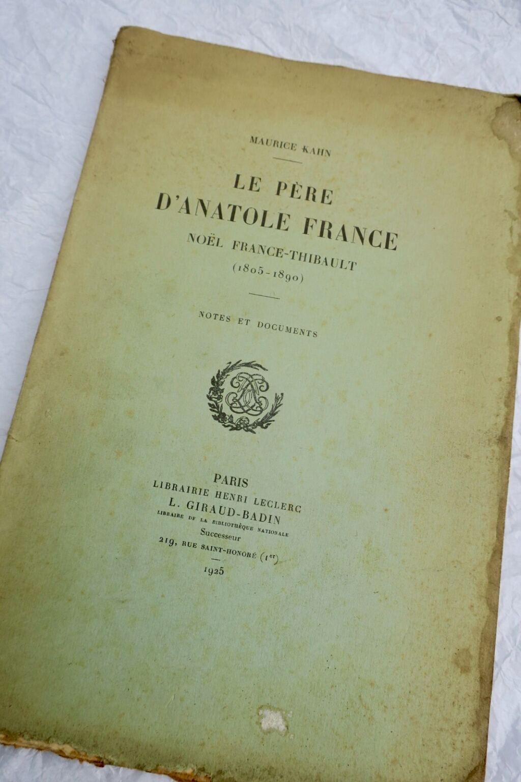 Portrait of Anatole France's Father