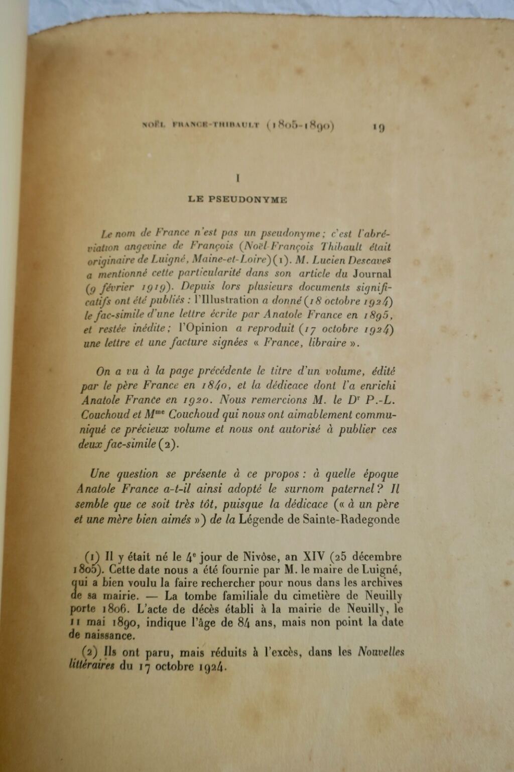 Portrait of Anatole France's Father