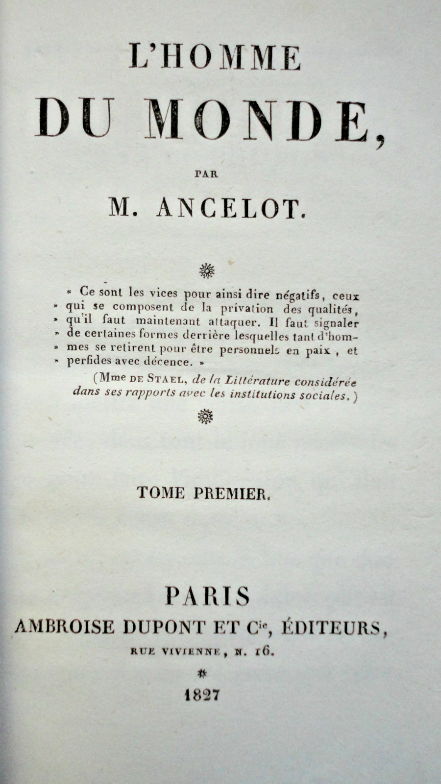 一冊欠落した稀少な三巻セット<span class="lla-card-orig-wrap"><span class="lla-card-orig">❦ ANCELOT L’homme du monde 1827</span></span> - La Librairie Antique