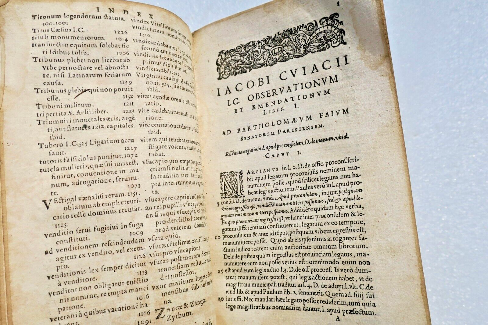 ancien CUJAS Iacobi CUIACII praeclarissimi observationum et emendationum 1591 – Image 5