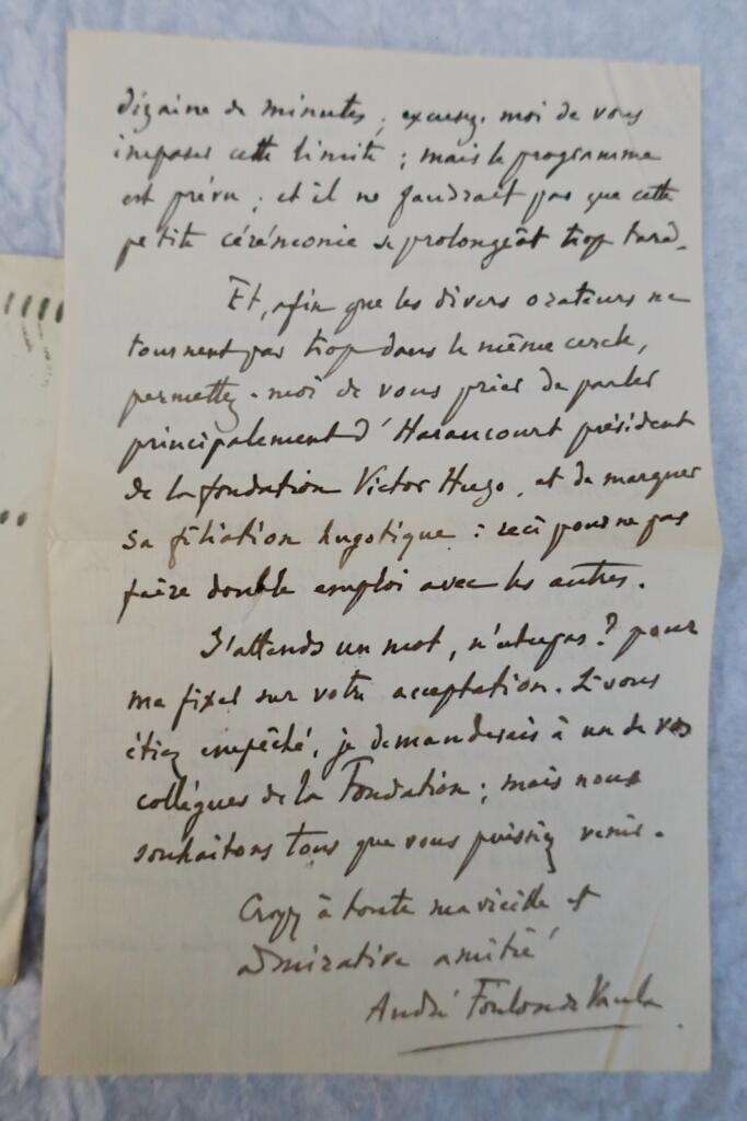 André Foulon de VAULX lettre autographe manuscrite & signée