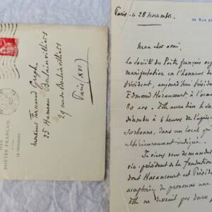 André Foulon de VAULX lettre autographe manuscrite & signée