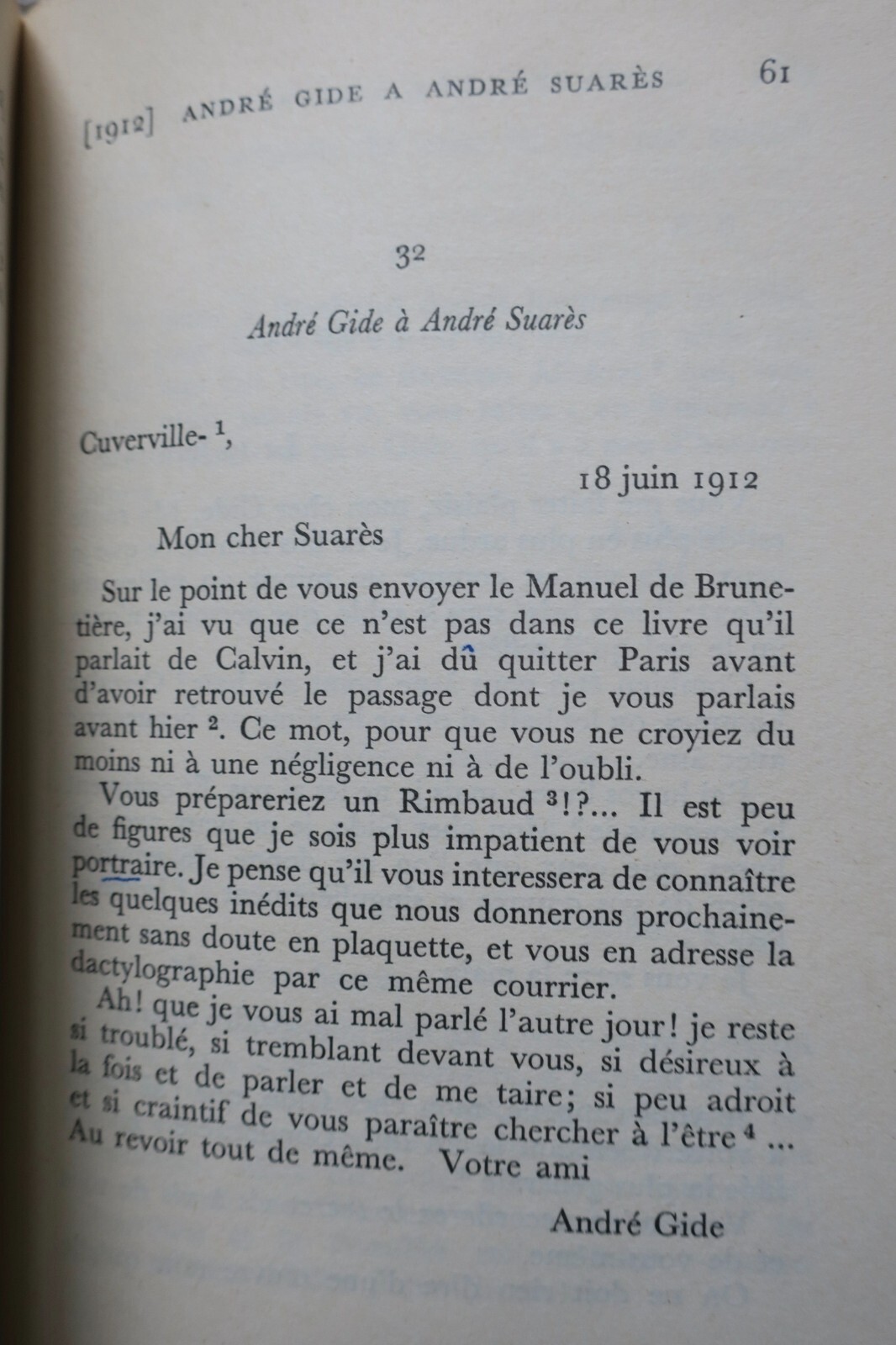 Correspondence between Gide and Suarès - Image 4