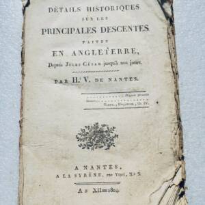 Angleterre détails historiques sur les principales descentes..1804