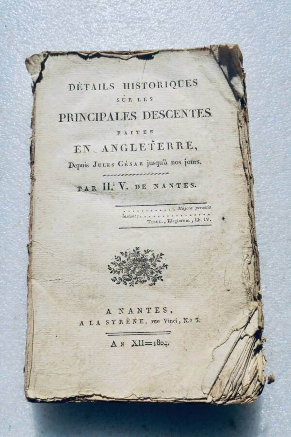 Angleterre détails historiques sur les principales descentes..1804