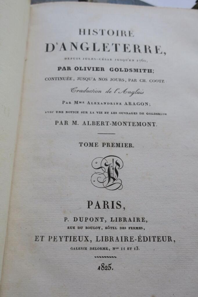 Angleterre GOLDSMITH Histoire d’Angleterre 1825