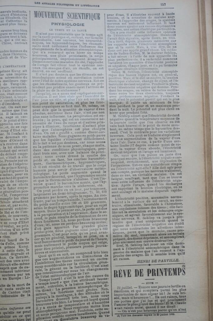 Politische und literarische Annalen, erstes Halbjahr 1900