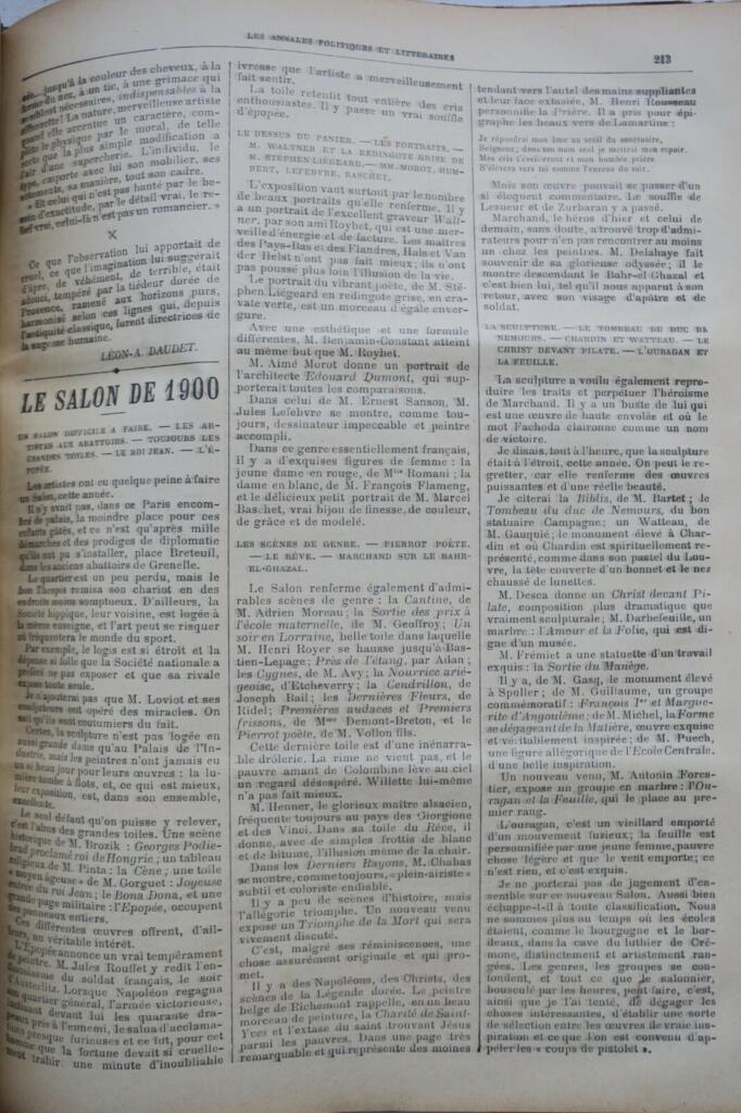 Politische und literarische Annalen, erstes Halbjahr 1900