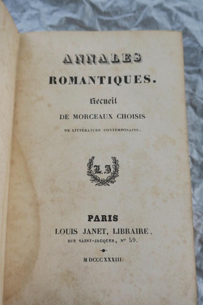 Romantic Literature Anthology 1833