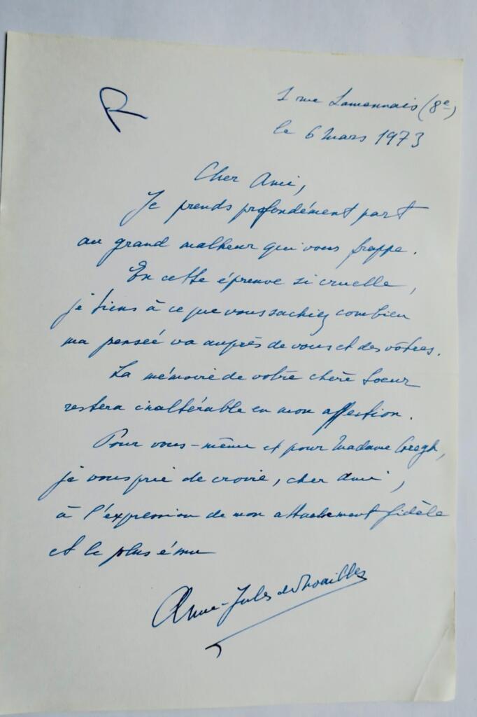 Eigenhandig signierter Brief von Anne-Jules de Noailles