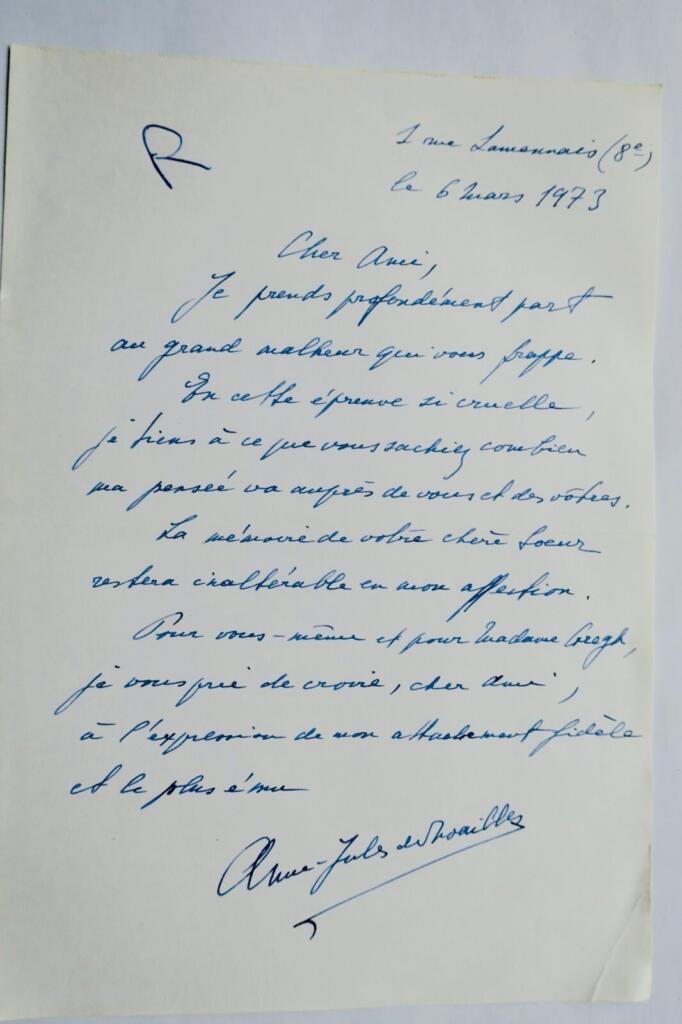 Autogrammbrief von Anne-Jules de Noailles