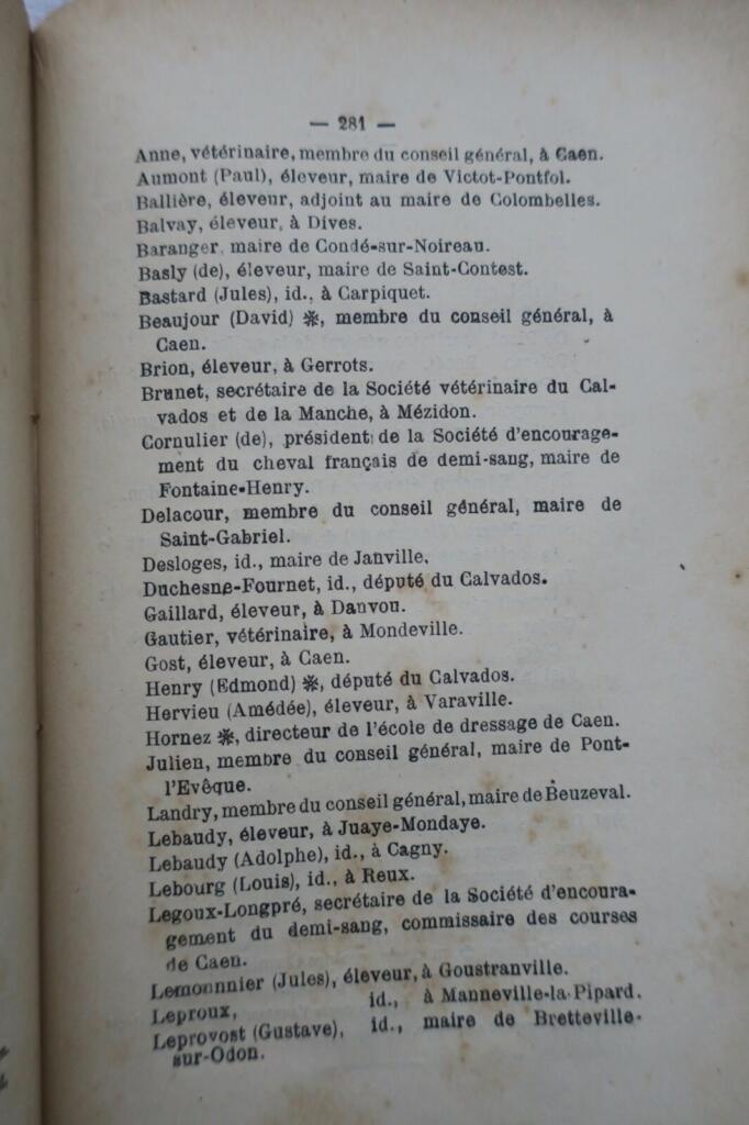 Verzeichnis der Verwaltung des Departements Calvados 1884
