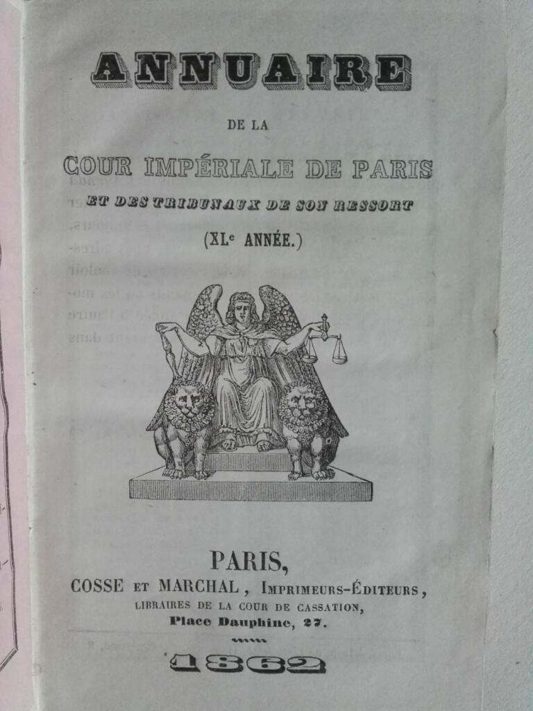 Jahrbuch des kaiserlichen Gerichts in Paris, 1862